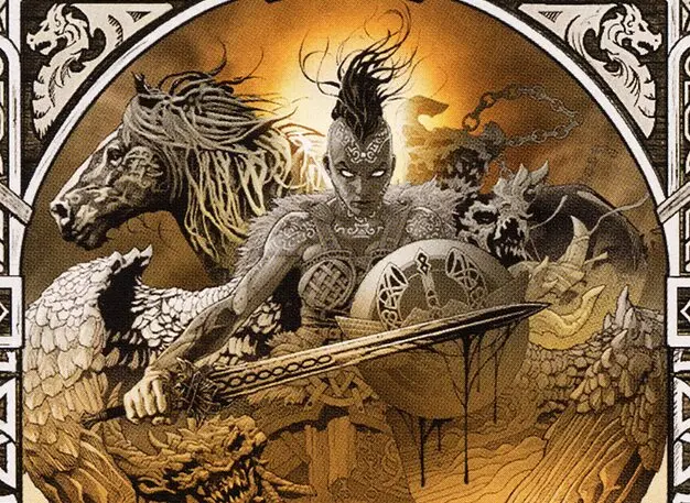 Art detail — Reidane, God of the Worthy // Valkmira, Protector's Shield