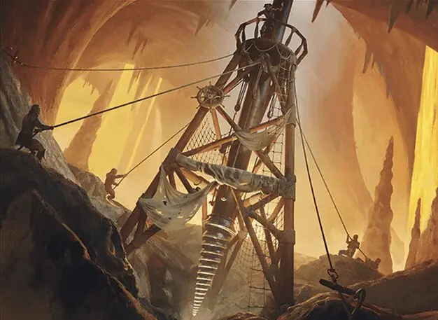 Art detail — Brass's Tunnel-Grinder // Tecutlan, the Searing Rift