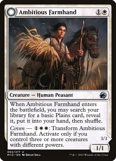 Ambitious Farmhand // Seasoned Cathar — Innistrad: Midnight Hunt