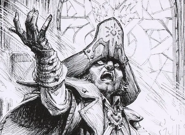 Art detail — Jerren, Corrupted Bishop // Ormendahl, the Corrupter