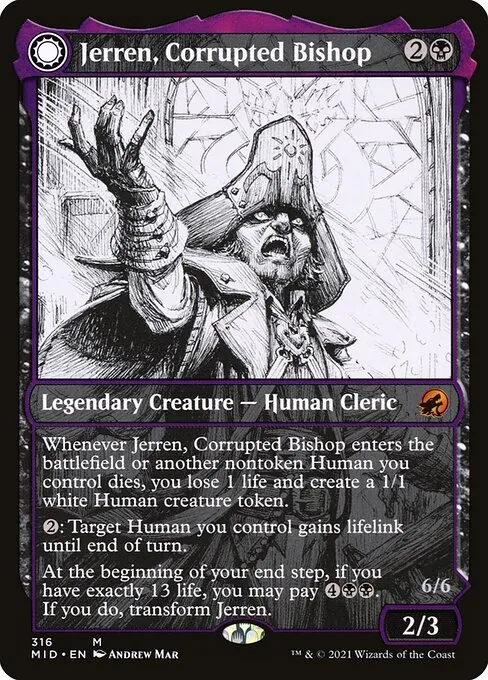 Jerren, Corrupted Bishop // Ormendahl, the Corrupter — Innistrad: Midnight Hunt