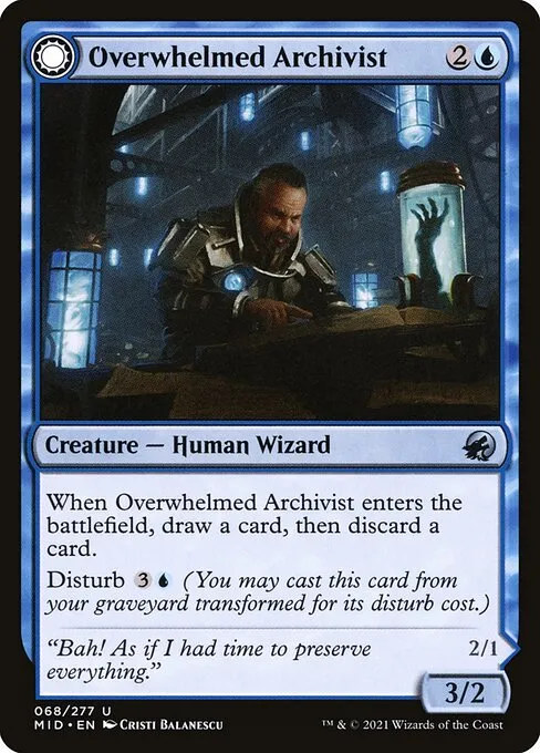 Overwhelmed Archivist // Archive Haunt — Innistrad: Midnight Hunt