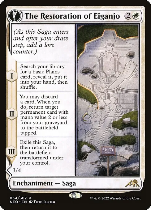The Restoration of Eiganjo // Architect of Restoration — Kamigawa: Neon Dynasty