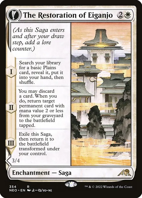 The Restoration of Eiganjo // Architect of Restoration — Kamigawa: Neon Dynasty