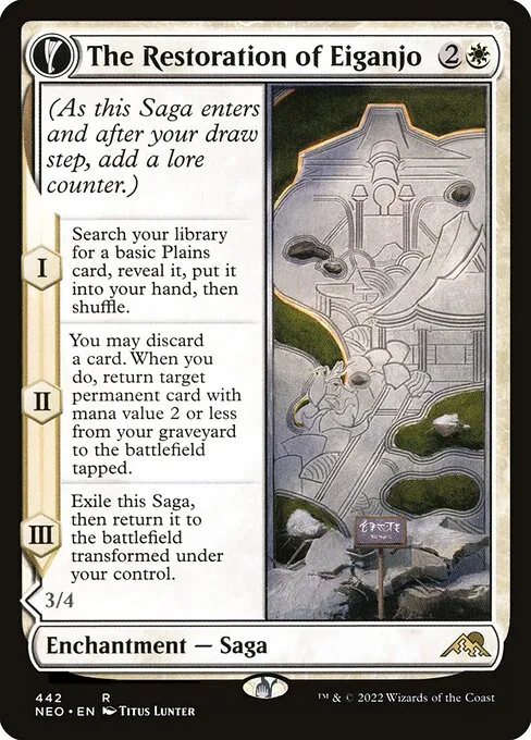 The Restoration of Eiganjo // Architect of Restoration — Kamigawa: Neon Dynasty