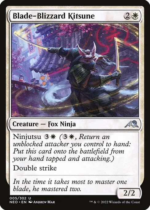 Blade-Blizzard Kitsune — Kamigawa: Neon Dynasty