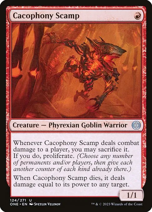 Cacophony Scamp — Phyrexia: All Will Be One