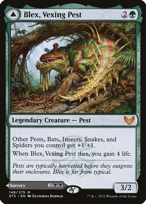 Blex, Vexing Pest // Search for Blex — Strixhaven: School of Mages