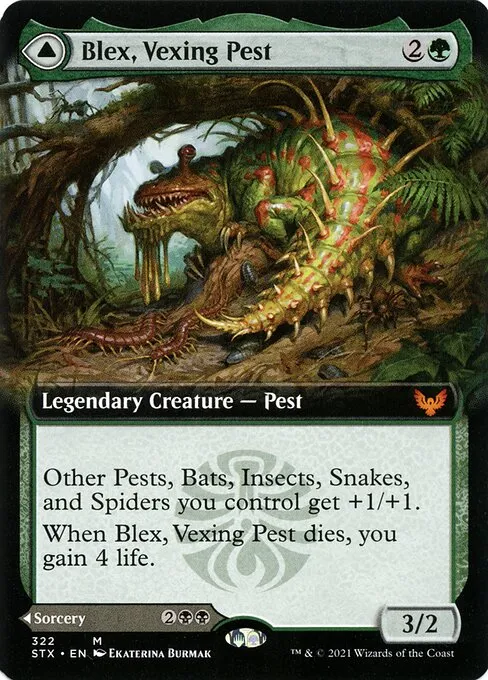 Blex, Vexing Pest // Search for Blex — Strixhaven: School of Mages