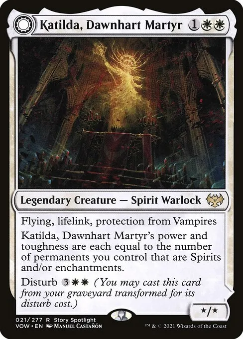 Katilda, Dawnhart Martyr // Katilda's Rising Dawn — Innistrad: Crimson Vow