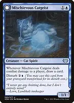 Mischievous Catgeist // Catlike Curiosity — Innistrad: Crimson Vow