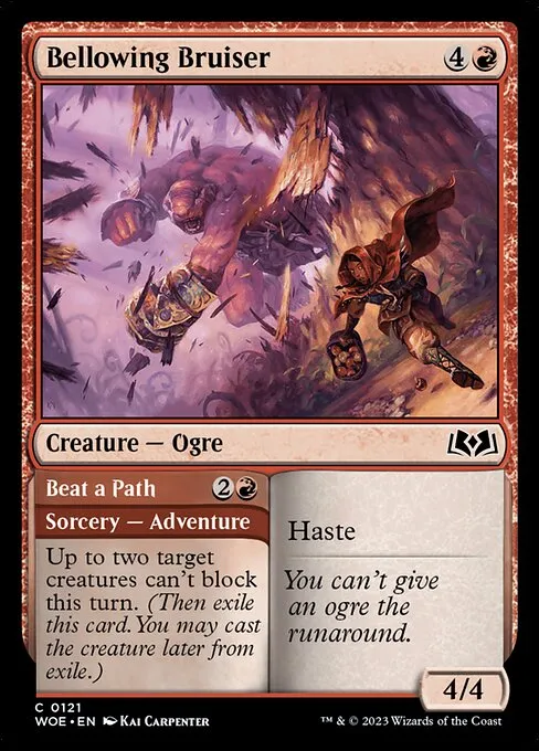 Bellowing Bruiser // Beat a Path — Wilds of Eldraine