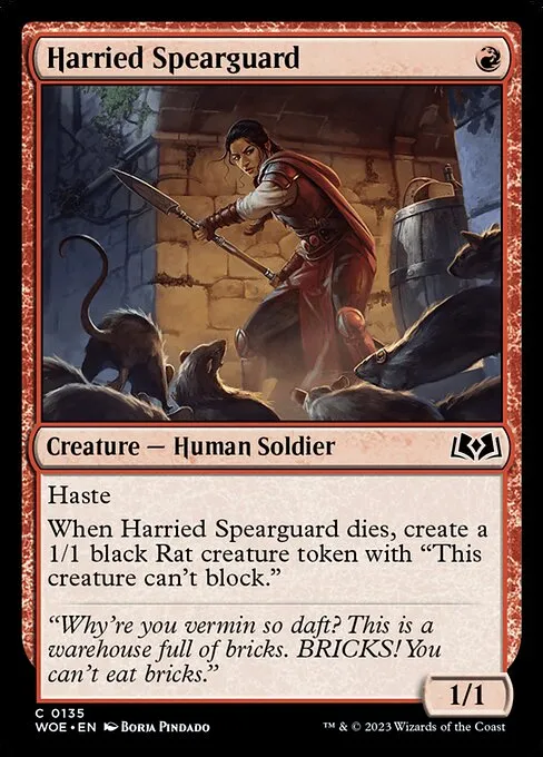 Harried Spearguard — Wilds of Eldraine
