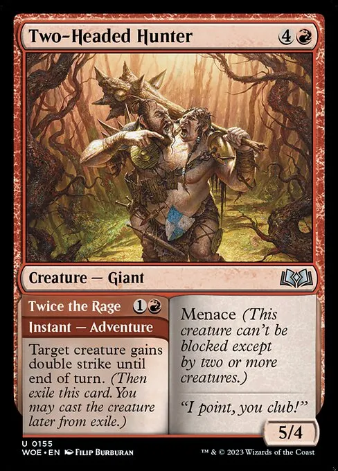 Two-Headed Hunter // Twice the Rage — Wilds of Eldraine