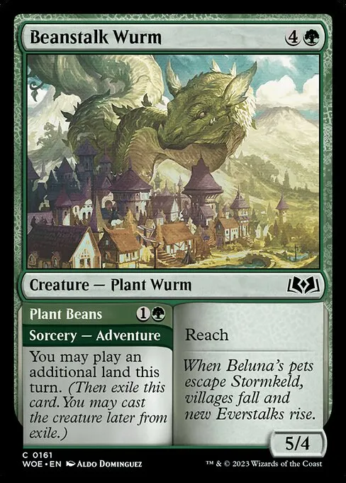 Beanstalk Wurm // Plant Beans — Wilds of Eldraine