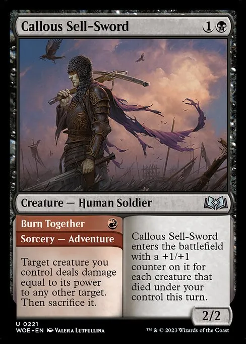 Callous Sell-Sword // Burn Together — Wilds of Eldraine