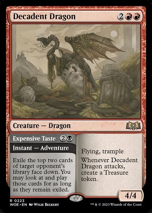 Decadent Dragon // Expensive Taste — Wilds of Eldraine
