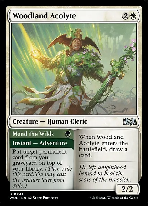 Woodland Acolyte // Mend the Wilds — Wilds of Eldraine