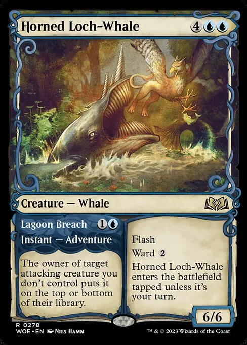 Horned Loch-Whale // Lagoon Breach — Wilds of Eldraine
