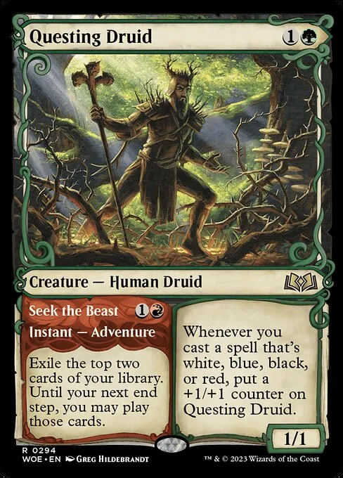Questing Druid // Seek the Beast — Wilds of Eldraine