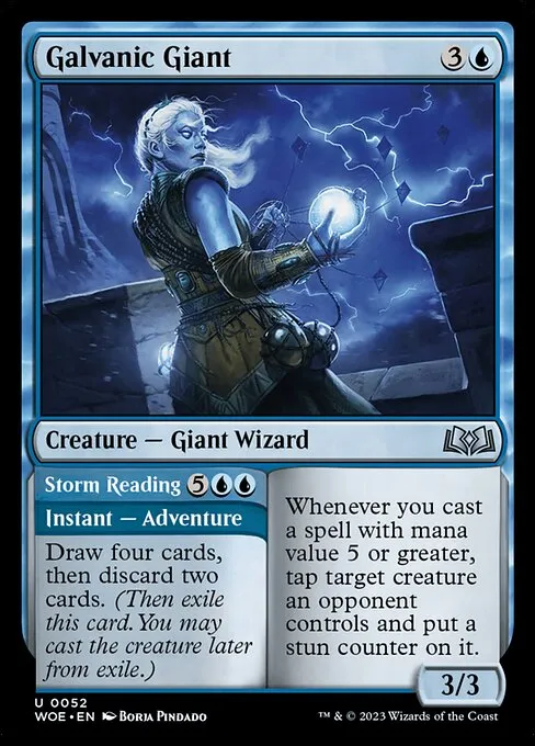 Galvanic Giant // Storm Reading — Wilds of Eldraine