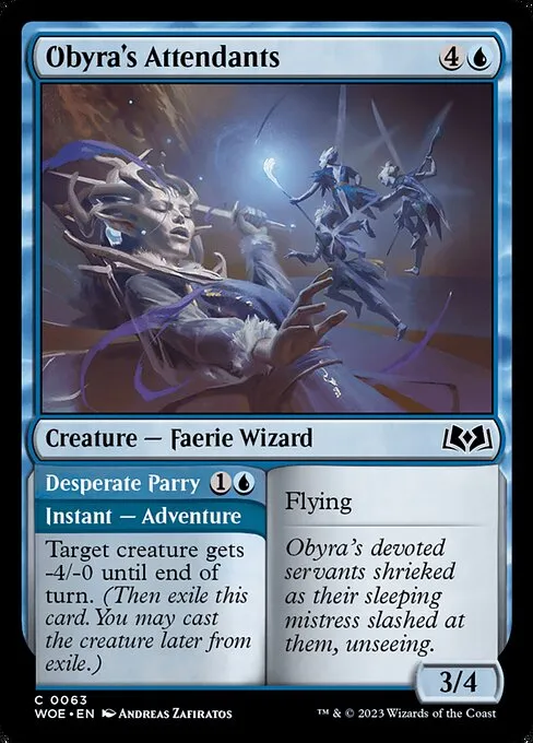 Obyra's Attendants // Desperate Parry — Wilds of Eldraine