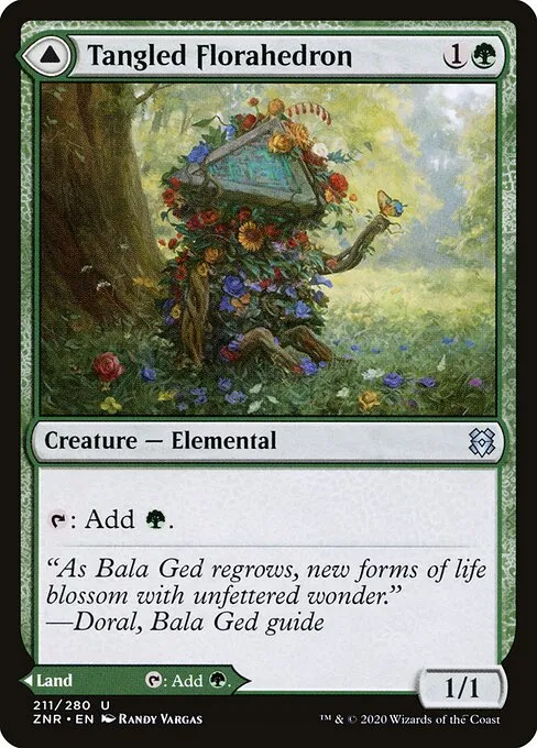 Tangled Florahedron // Tangled Vale — Zendikar Rising