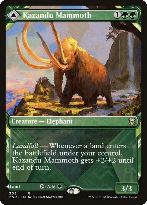 Kazandu Mammoth // Kazandu Valley — Zendikar Rising