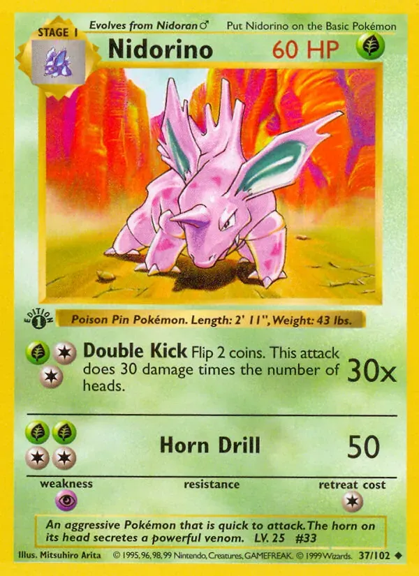 Nidorino — Base Set