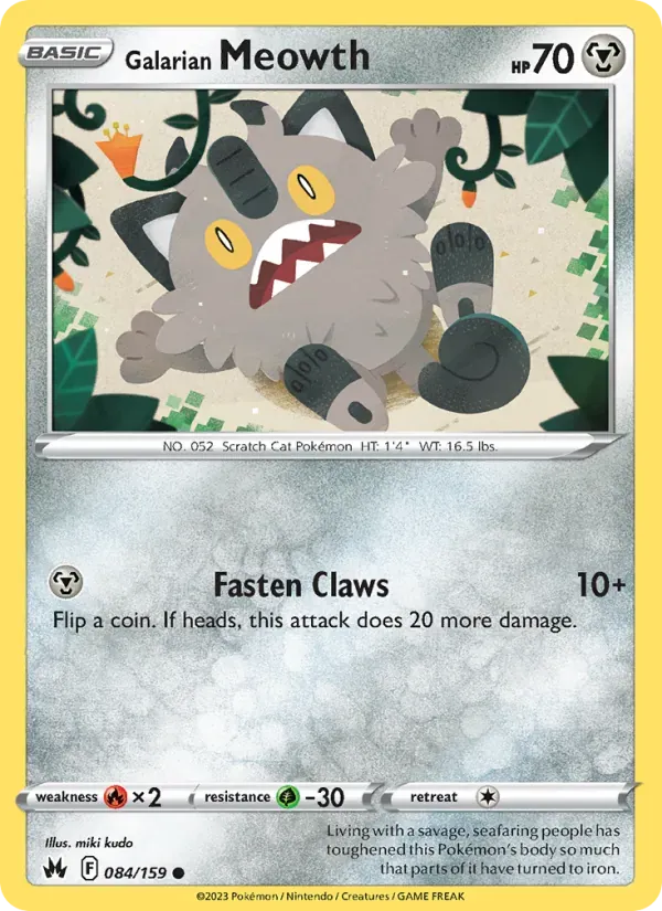 Galarian Meowth — Crown Zenith